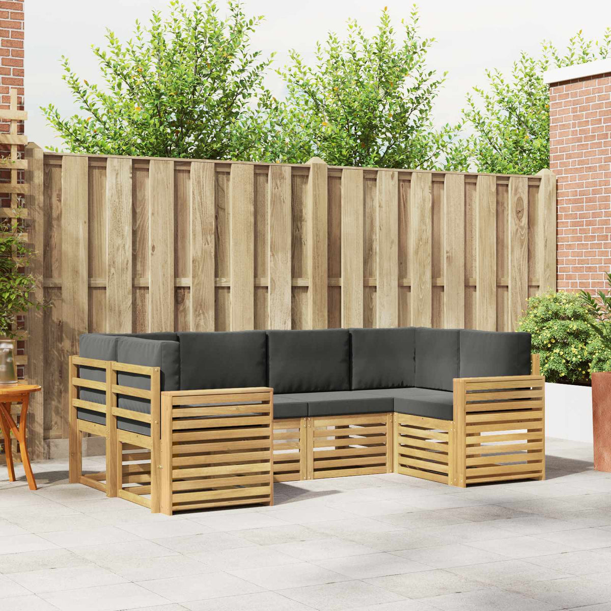 Buiten bankenset 6 pcs Wit en antracietkleurig is nu te koop bij PeponiXL, paradijselijk wonen!