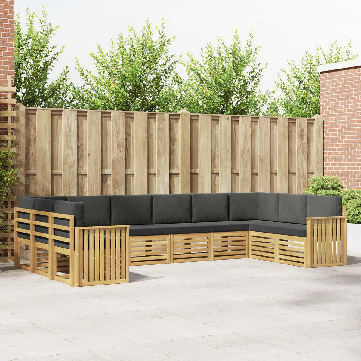 Buiten bankenset 10 pcs Wit en antracietkleurig is nu te koop bij PeponiXL, paradijselijk wonen!