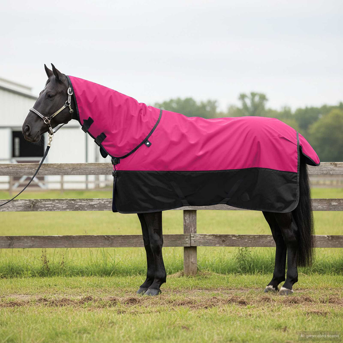 Paardendeken Roze en Zwart 135 cm Polyester is nu te koop bij PeponiXL, paradijselijk wonen!