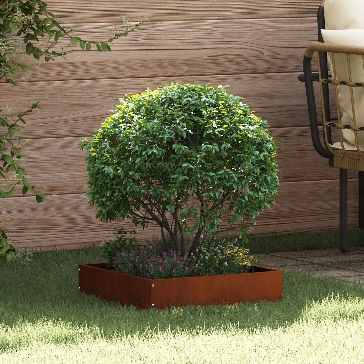 Tuinrand Roestig 40 x 40 x 13 cm Cortenstaal is nu te koop bij PeponiXL, paradijselijk wonen!