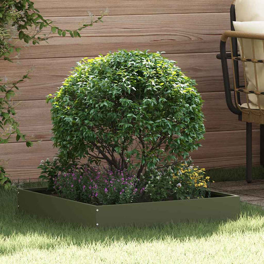 Tuinrand 6 pcs Olijf Groen 60 x 60 x 13 cm Staal is nu te koop bij PeponiXL, paradijselijk wonen!
