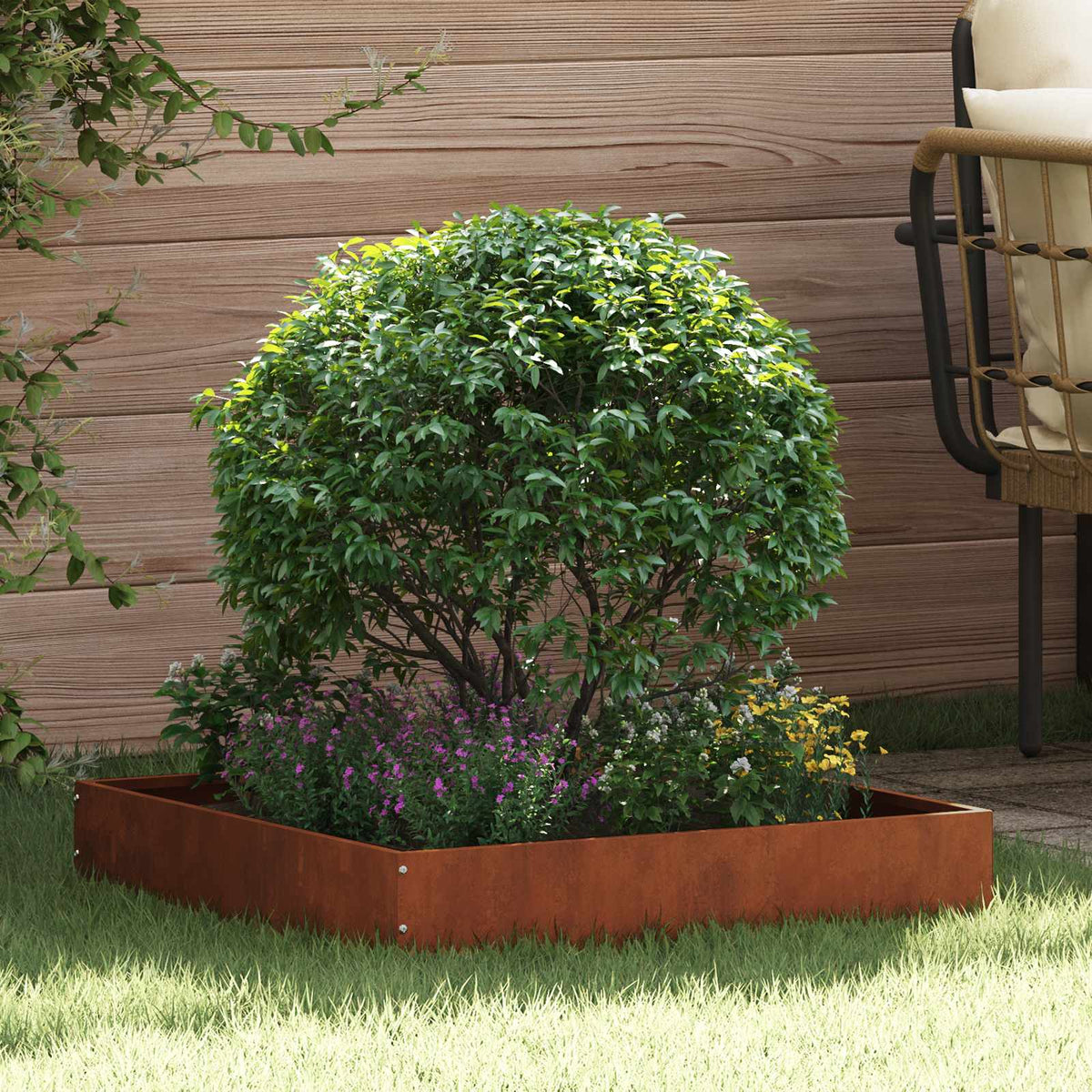 Tuinrand 6 pcs Roestig 60 x 60 x 13 cm Cortenstaal is nu te koop bij PeponiXL, paradijselijk wonen!