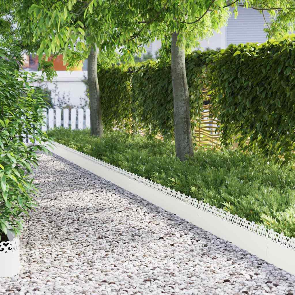Gazonranden 20 pcs Wit 103 x 0,05 x 22 cm Staal is nu te koop bij PeponiXL, paradijselijk wonen!