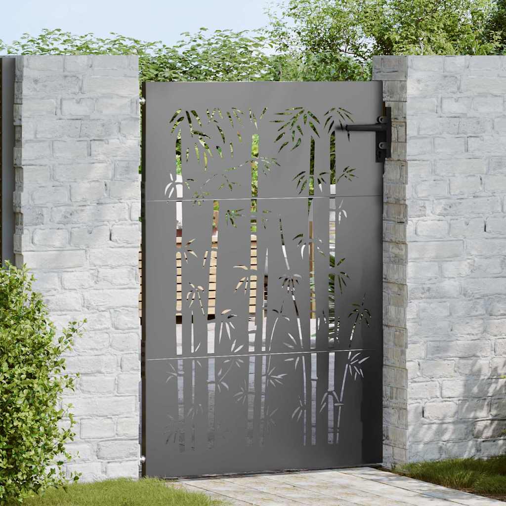 Tuinpoort met slot Zwart 85 x 150 cm Poedergecoat staal is nu te koop bij PeponiXL, paradijselijk wonen!