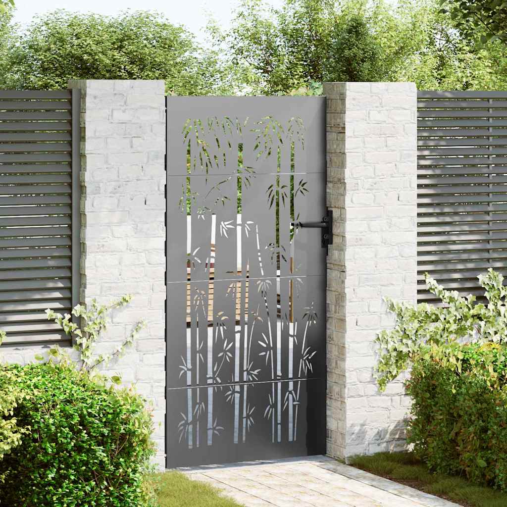 Tuinpoort met slot Zwart 85 x 100 cm Poedergecoat staal is nu te koop bij PeponiXL, paradijselijk wonen!