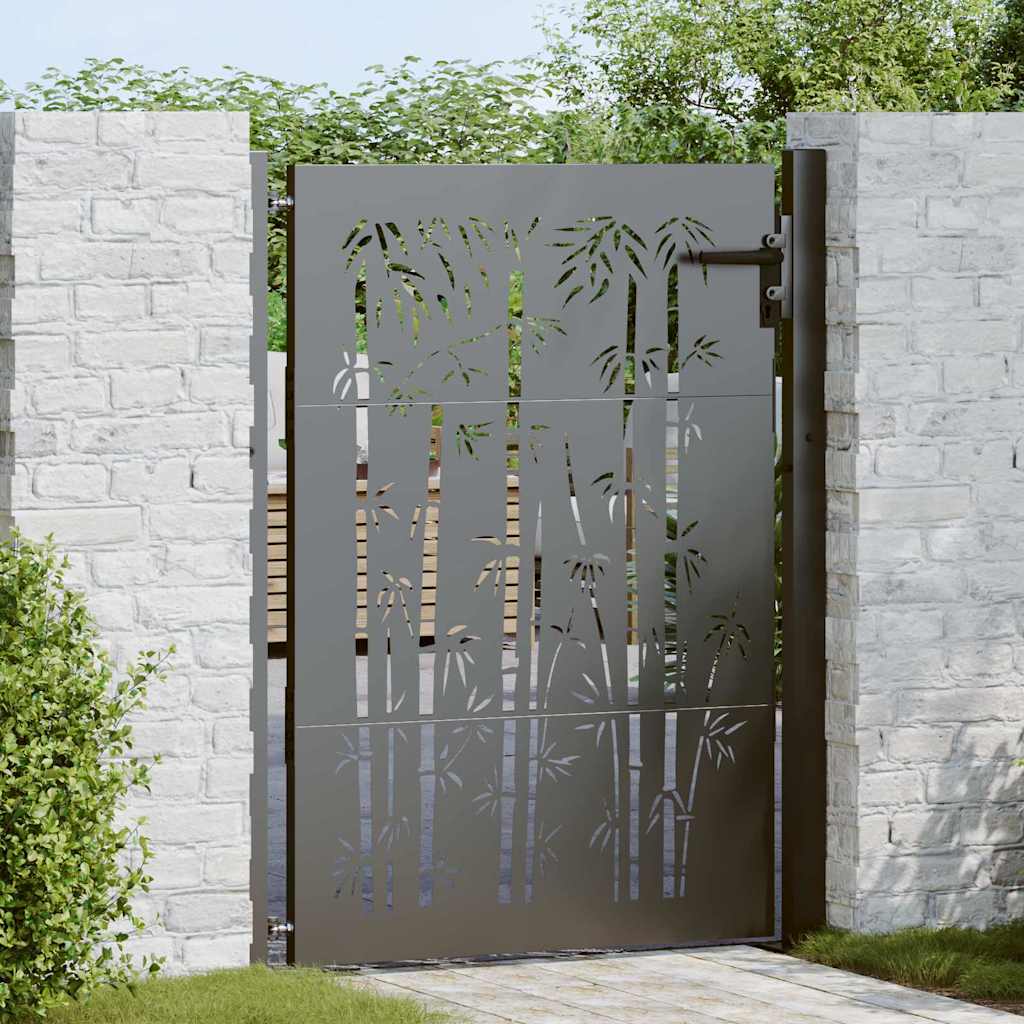Tuinpoort met slot Zwart 110 x 155 cm Gepoedercoat staal is nu te koop bij PeponiXL, paradijselijk wonen!