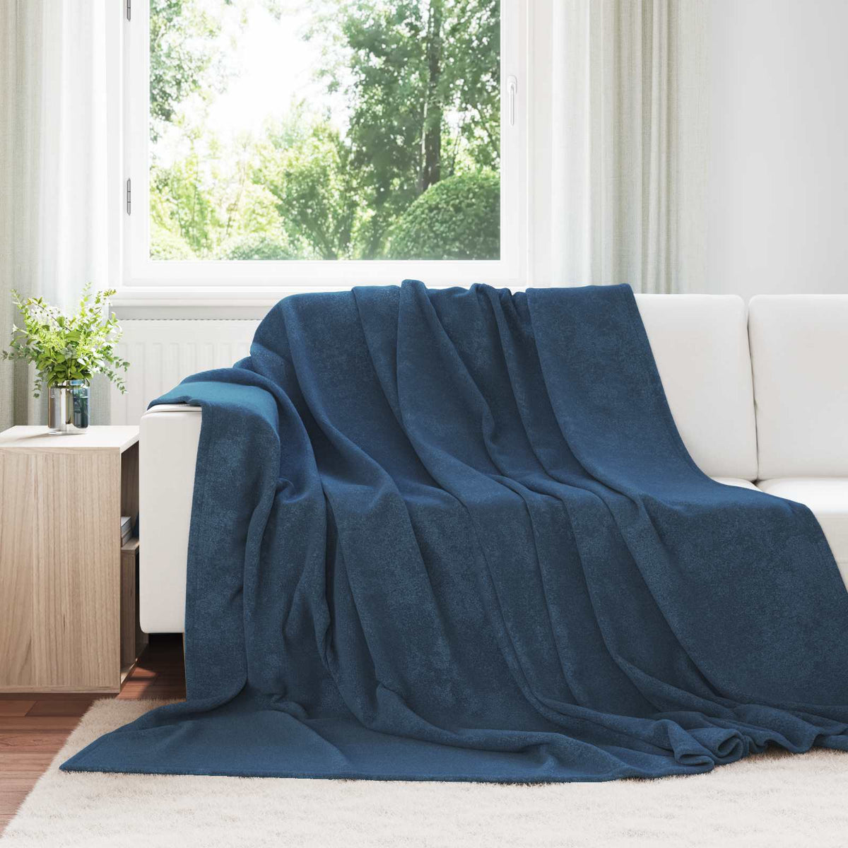 Kleden 6 pcs Marineblauw 240 x 270 cm Fleece is nu te koop bij PeponiXL, paradijselijk wonen!