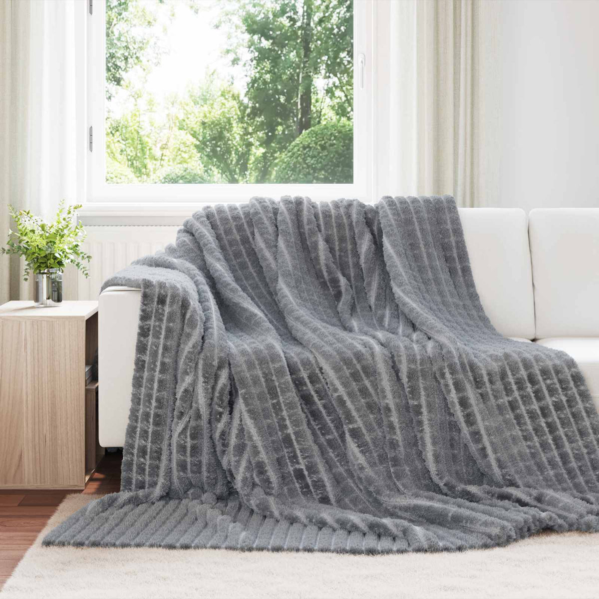 Gooi Deken Donkergrijs 240 x 220 cm Fleece is nu te koop bij PeponiXL, paradijselijk wonen!