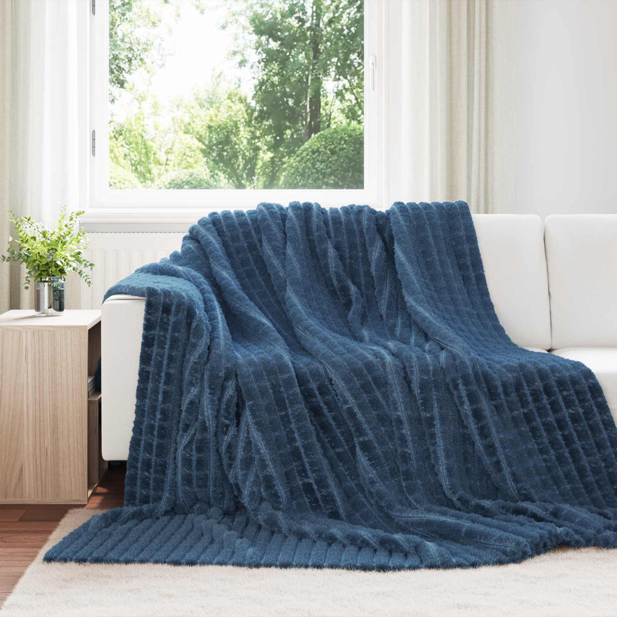 Gooi Deken Marineblauw 240 x 220 cm Fleece is nu te koop bij PeponiXL, paradijselijk wonen!