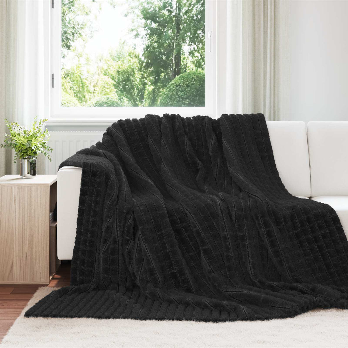 Gooi Deken Zwart 270 x 240 cm Fleece is nu te koop bij PeponiXL, paradijselijk wonen!