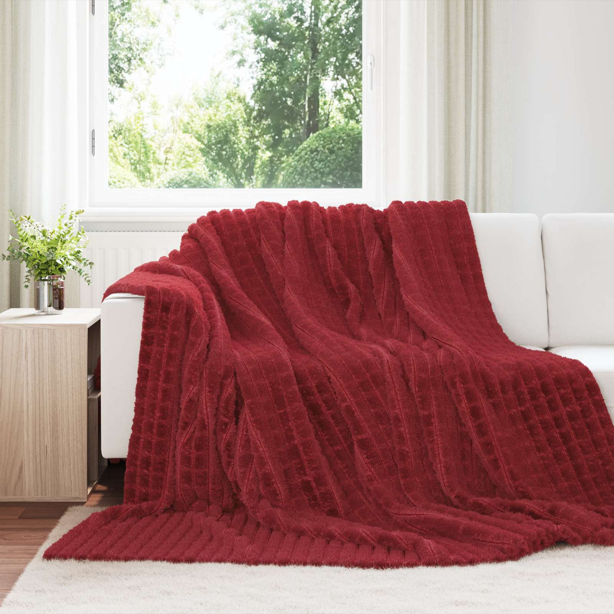 Gooi Deken Bordeaux Rood 270 x 240 cm Fleece is nu te koop bij PeponiXL, paradijselijk wonen!