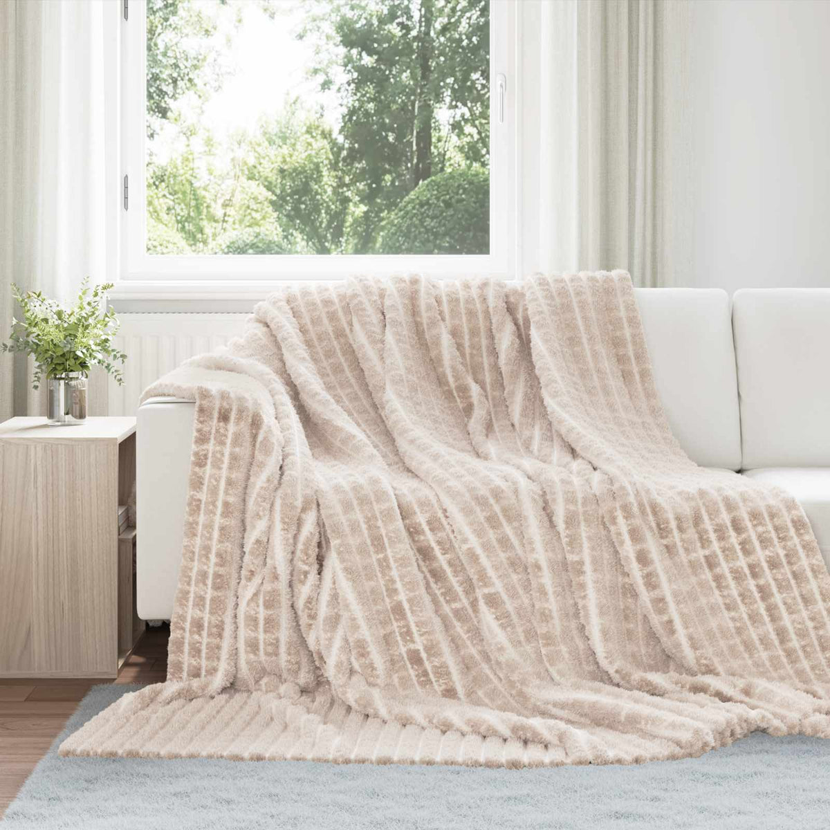 Kleden 6 pcs Beige 270 x 240 cm Fleece is nu te koop bij PeponiXL, paradijselijk wonen!