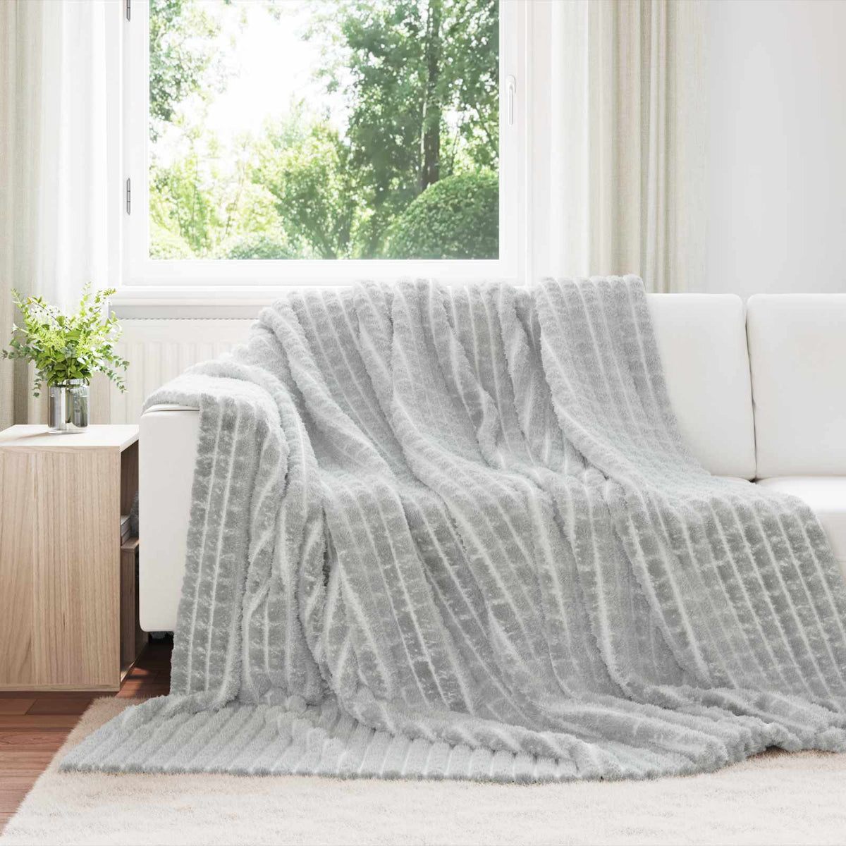 Kleden 6 pcs Grijs 270 x 240 cm Fleece is nu te koop bij PeponiXL, paradijselijk wonen!