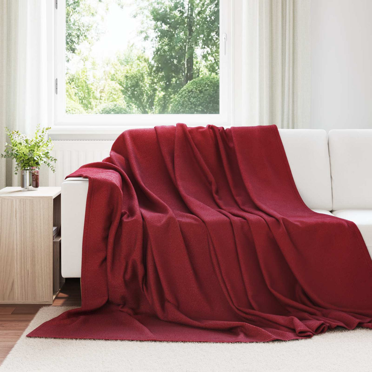 Kleden 6 pcs Bordeaux Rood 240 x 220 cm Fleece is nu te koop bij PeponiXL, paradijselijk wonen!