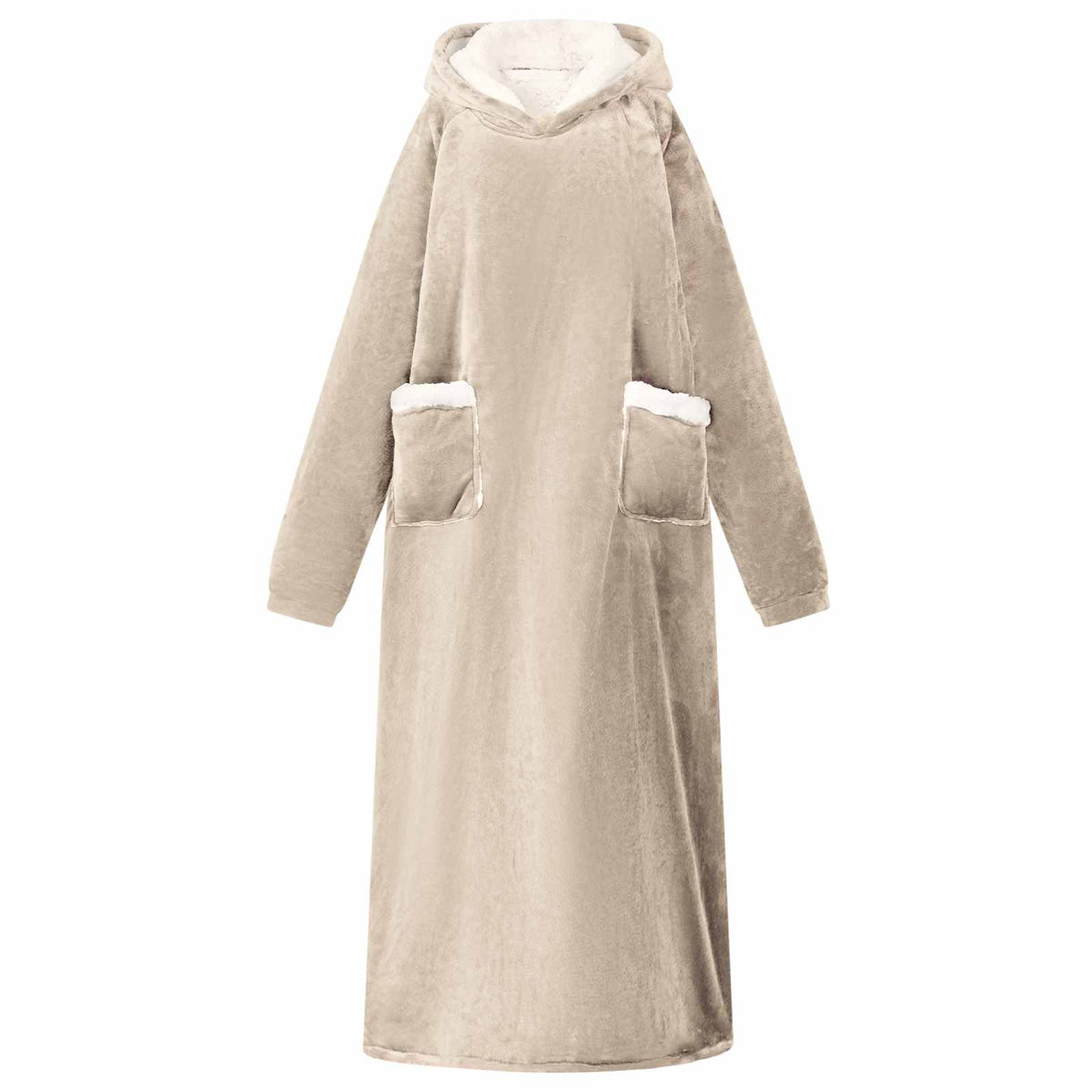 Deken hoodie Beige L Fleece en Flanel is nu te koop bij PeponiXL, paradijselijk wonen!