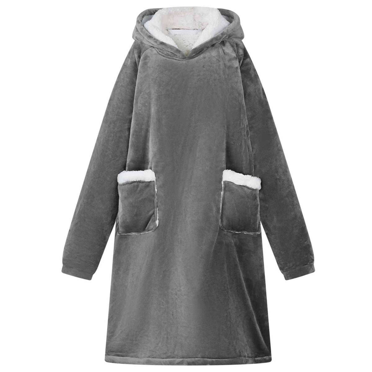 Deken hoodie Donkergrijs M Fleece en Flanel is nu te koop bij PeponiXL, paradijselijk wonen!
