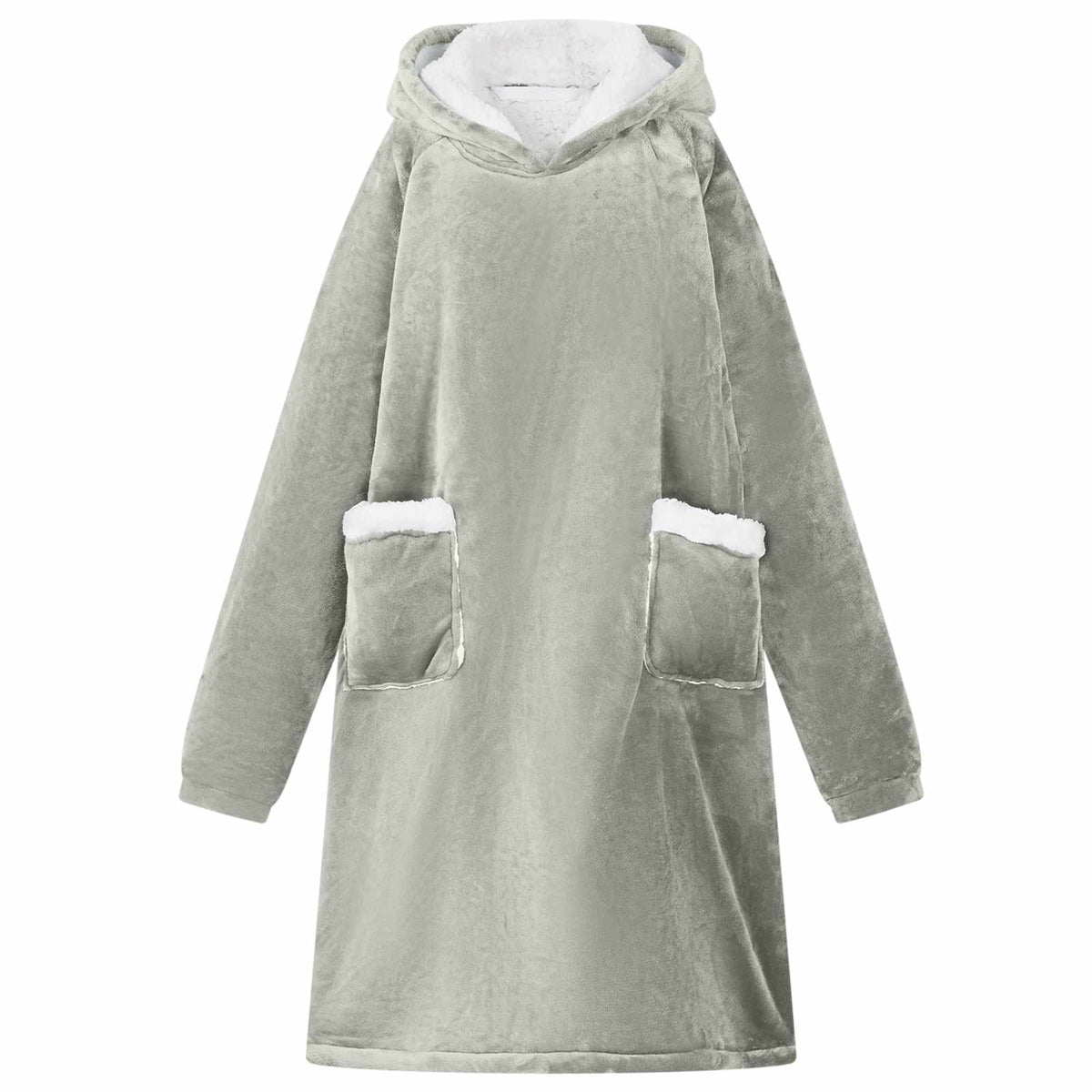 Deken hoodie Grijs M Fleece en Flanel is nu te koop bij PeponiXL, paradijselijk wonen!