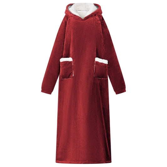 Deken hoodie Bordeaux Rood L Fleece en Flanel is nu te koop bij PeponiXL, paradijselijk wonen!