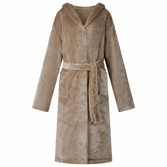Badjas Hoodie Kameel xxxl Flanel is nu te koop bij PeponiXL, paradijselijk wonen!