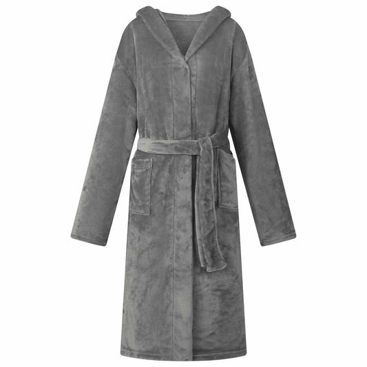 Badjas Hoodie Donkergrijs xl Flanel is nu te koop bij PeponiXL, paradijselijk wonen!