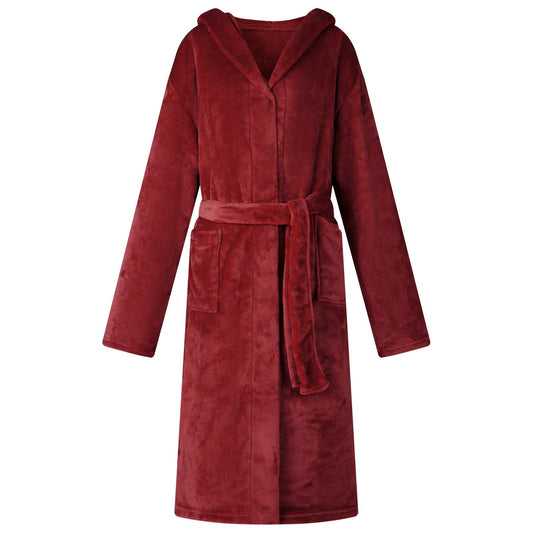 Badjas Hoodie Bordeaux Rood xxl Flanel is nu te koop bij PeponiXL, paradijselijk wonen!