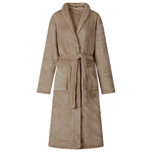 Badjas zonder Kap Kameel s Flanel is nu te koop bij PeponiXL, paradijselijk wonen!