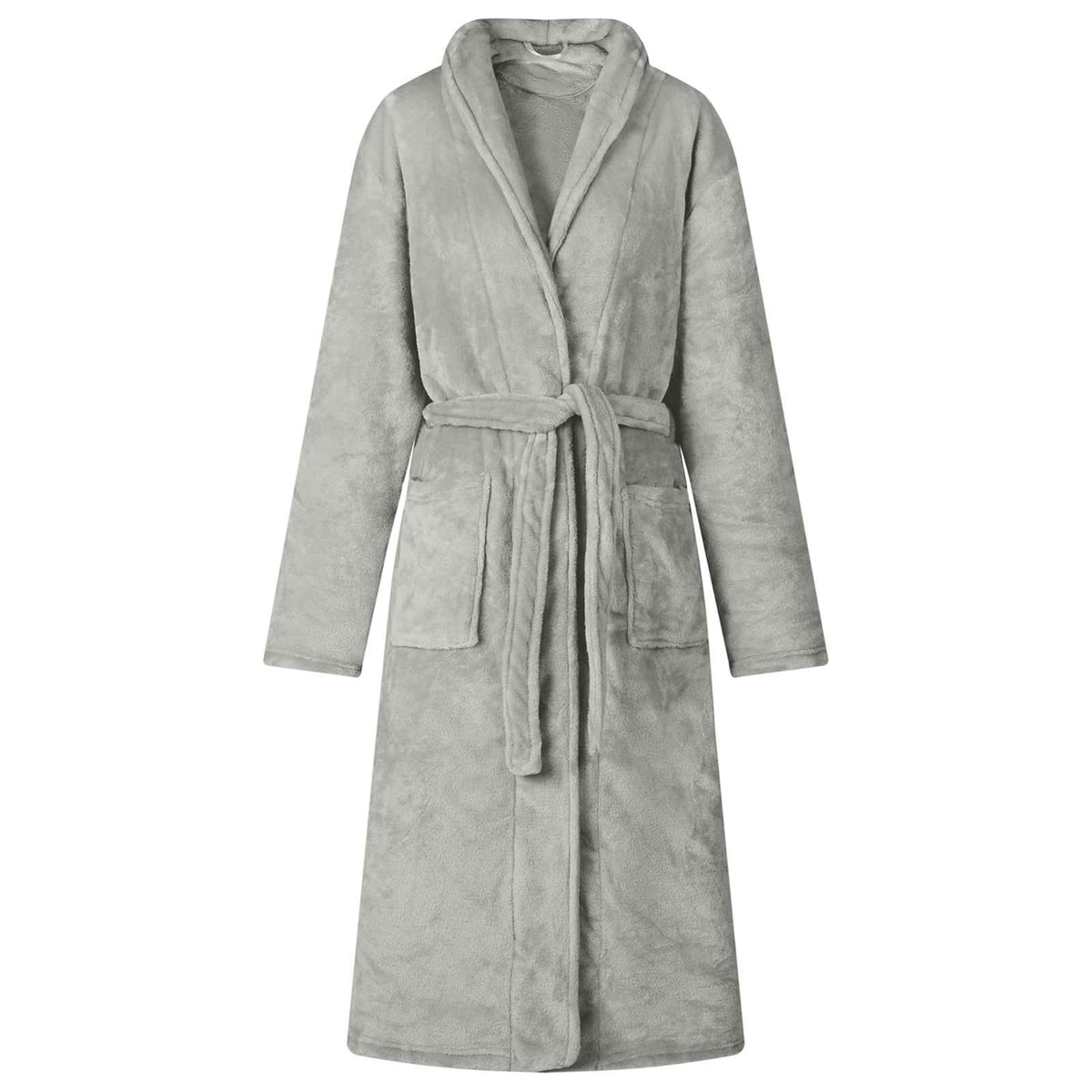 Badjas zonder Kap Grijs m Flanel is nu te koop bij PeponiXL, paradijselijk wonen!