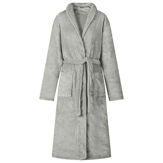 Badjas zonder Kap Grijs xxl Flanel is nu te koop bij PeponiXL, paradijselijk wonen!
