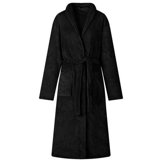 Badjas zonder Kap Zwart m Flanel is nu te koop bij PeponiXL, paradijselijk wonen!