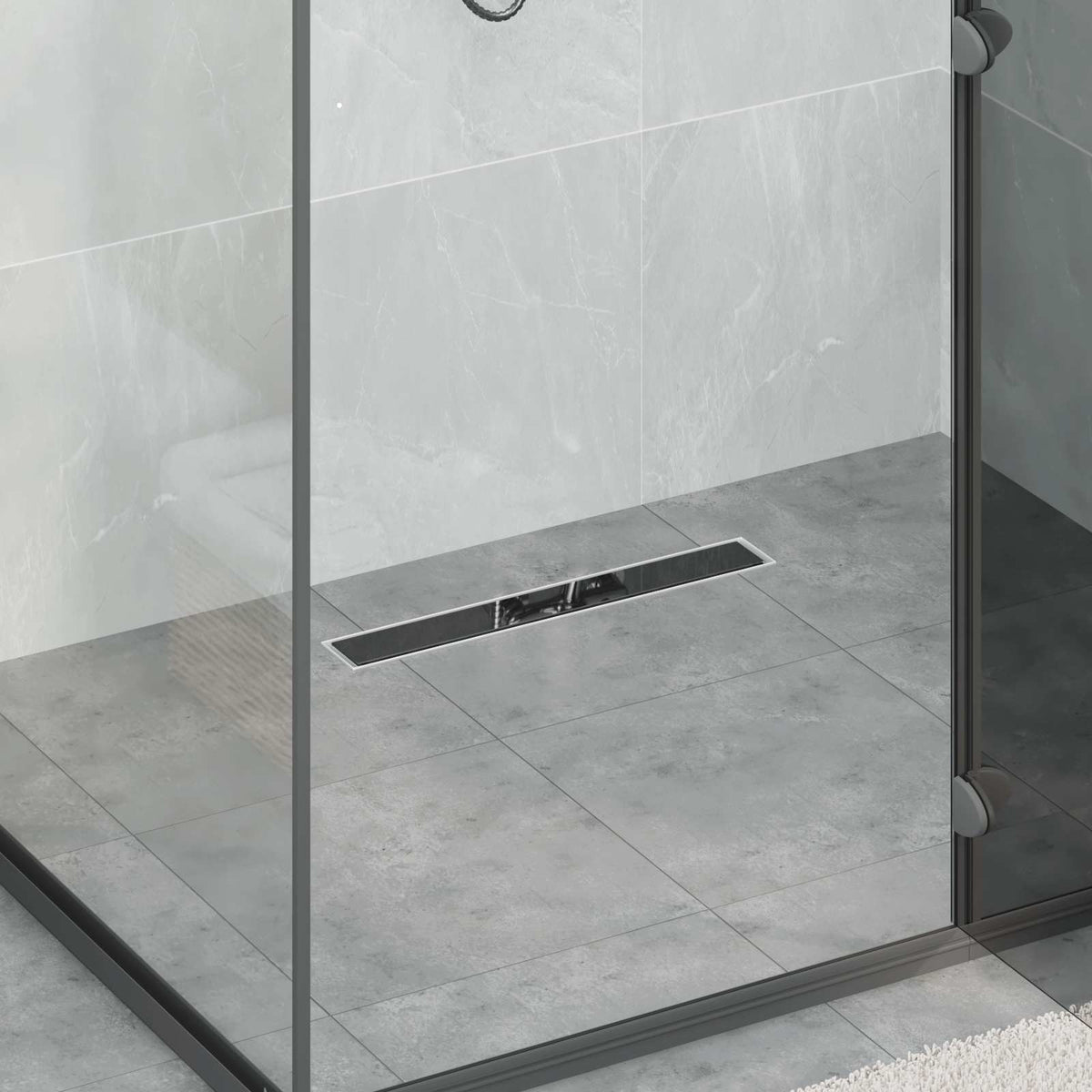 Doucheafvoer Glasdeksel met 360° Sifon Zwart 50 cm is nu te koop bij PeponiXL, paradijselijk wonen!