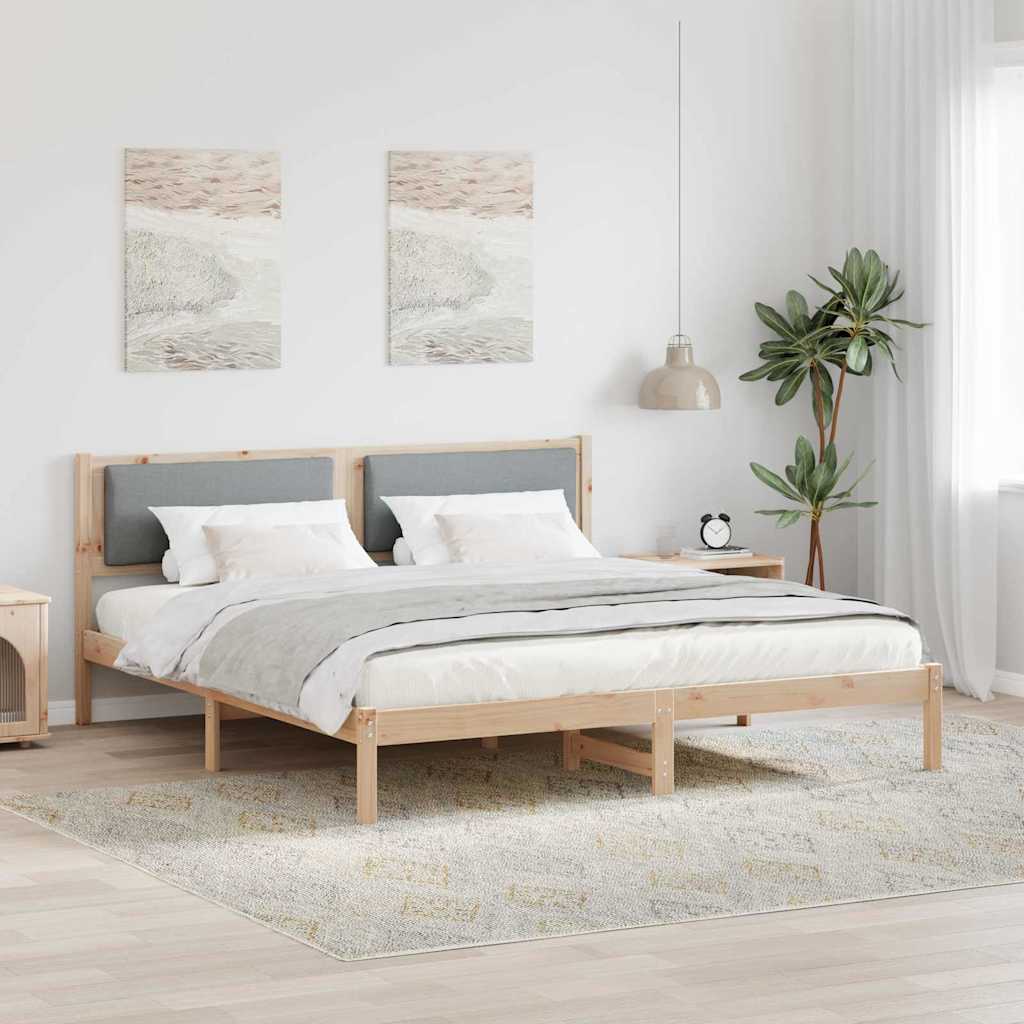 Bedframe Lichtgrijs 200 x 200 cm Massief grenenhout is nu te koop bij PeponiXL, paradijselijk wonen!