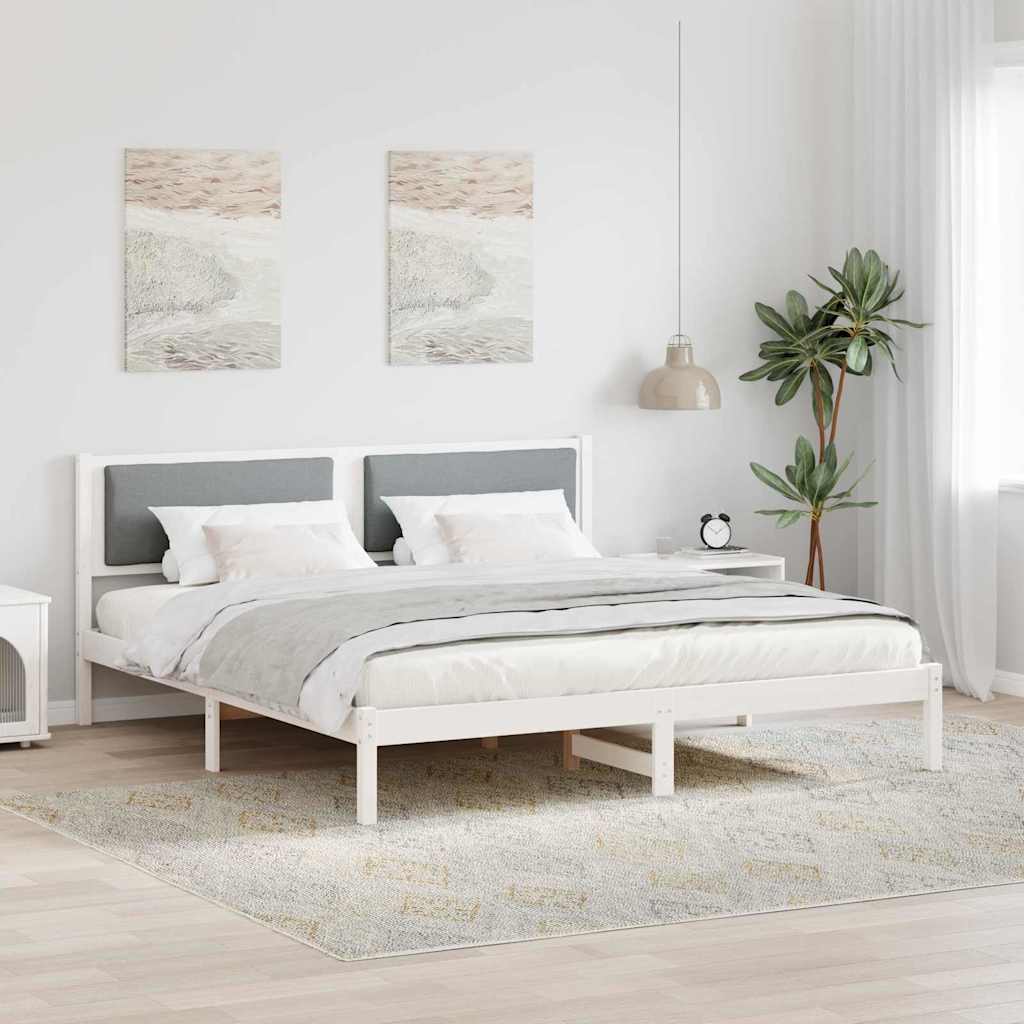Bedframe Lichtgrijs 200 x 200 cm Massief grenenhout is nu te koop bij PeponiXL, paradijselijk wonen!