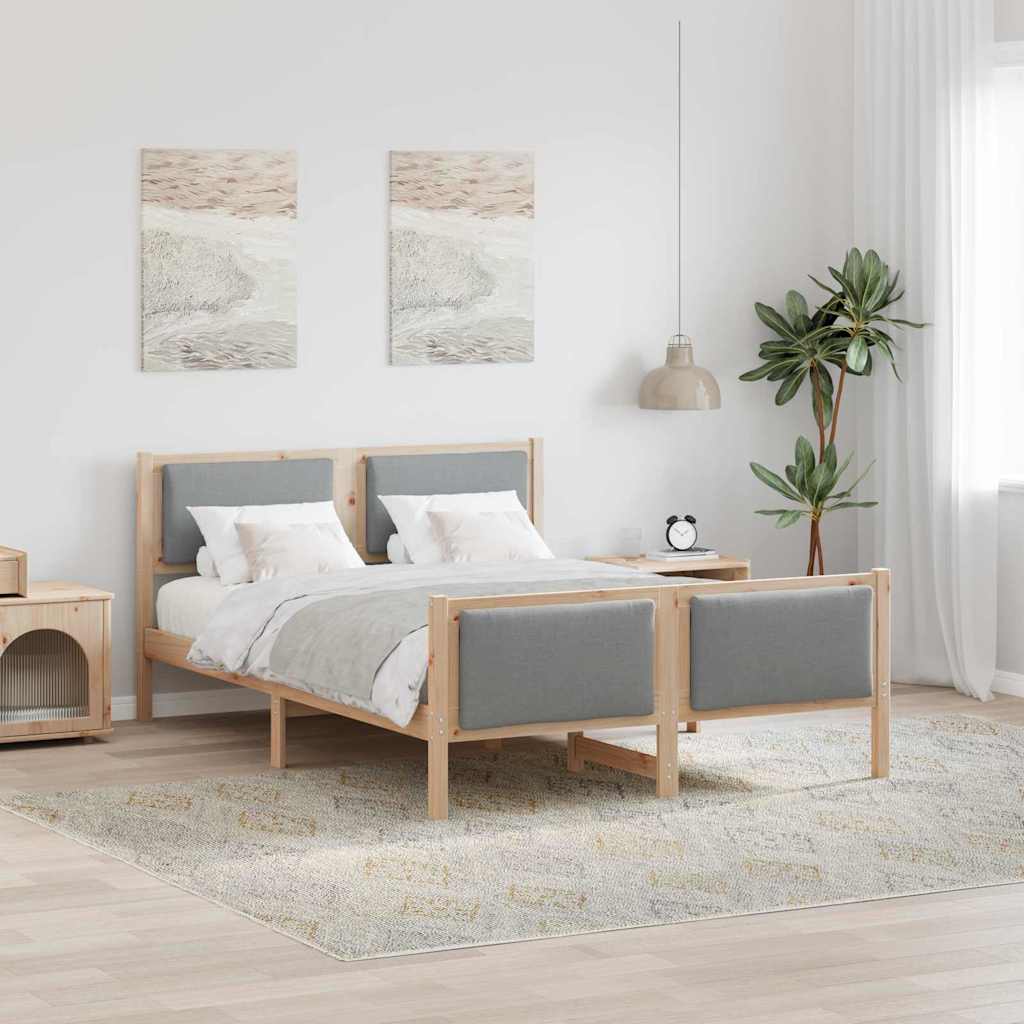 Bedframe met hoofdeinde Lichtgrijs 160 x 200 cm Stof is nu te koop bij PeponiXL, paradijselijk wonen!