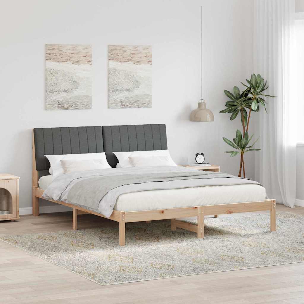 Bedframe met hoofdeinde Bruin 160 x 200 cm Massief grenenhout is nu te koop bij PeponiXL, paradijselijk wonen!