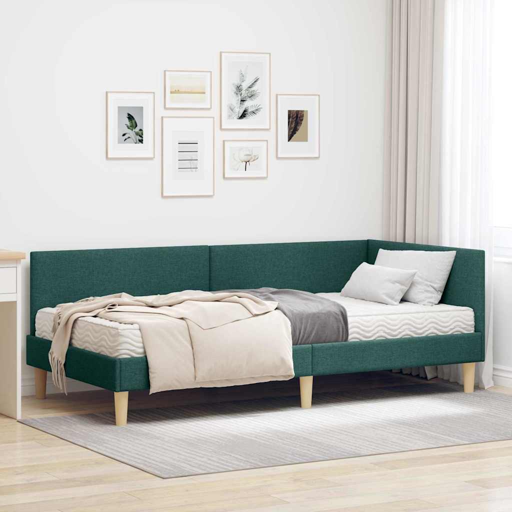 Hoekbedframe met Matras Anders met hoofdeinde 2 pcs Groen Stof is nu te koop bij PeponiXL, paradijselijk wonen!