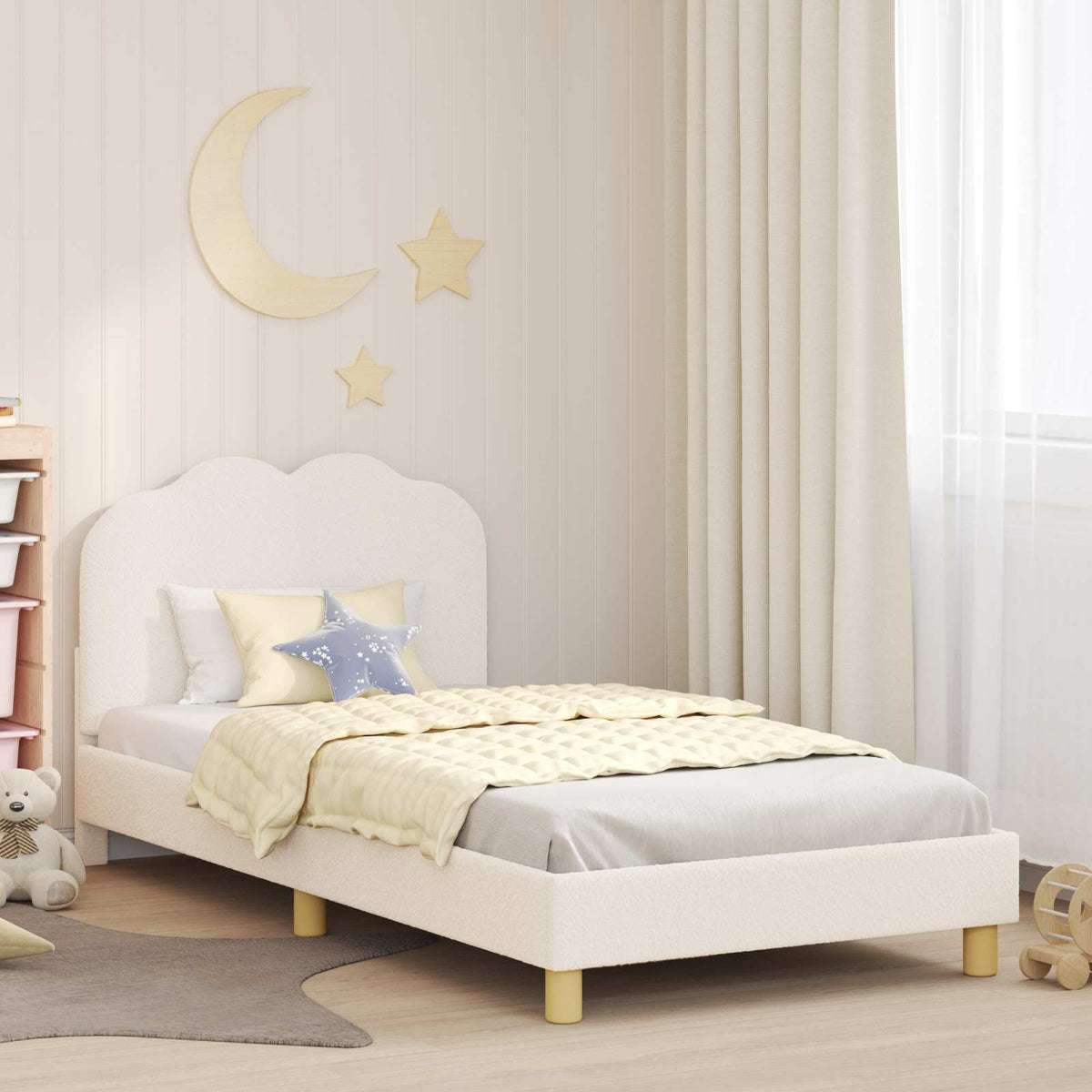 Bedframe voor kinderen met hoofdbord Crème 80 x 200 cm is nu te koop bij PeponiXL, paradijselijk wonen!