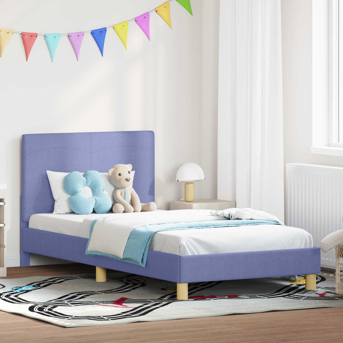 Bedframe voor kinderen met hoofdbord Jeans Blauw 90 x 190 cm is nu te koop bij PeponiXL, paradijselijk wonen!