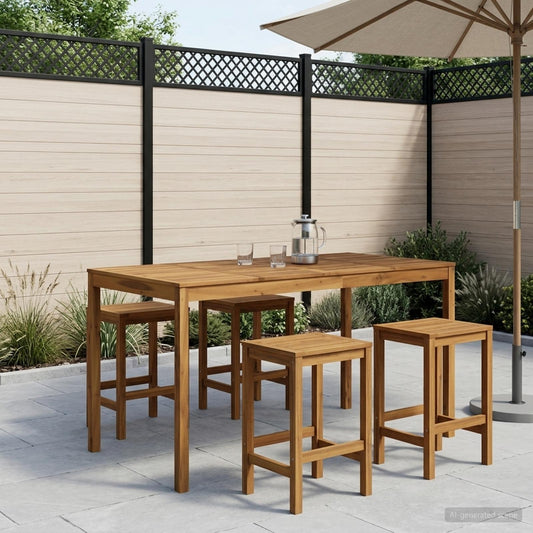 Tuinbar Tafel Wit 196 x 100 x 105 cm Massief Acaciahout is nu te koop bij PeponiXL, paradijselijk wonen!