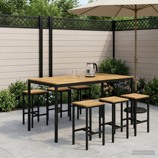 Tuinbar Tafel Wit en zwart 196 x 100,5 x 105 cm is nu te koop bij PeponiXL, paradijselijk wonen!