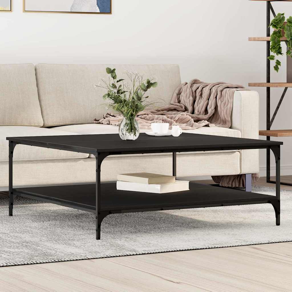 Salontafel Zwart eiken 100 x 100 x 40 cm Bewerkt hout is nu te koop bij PeponiXL, paradijselijk wonen!