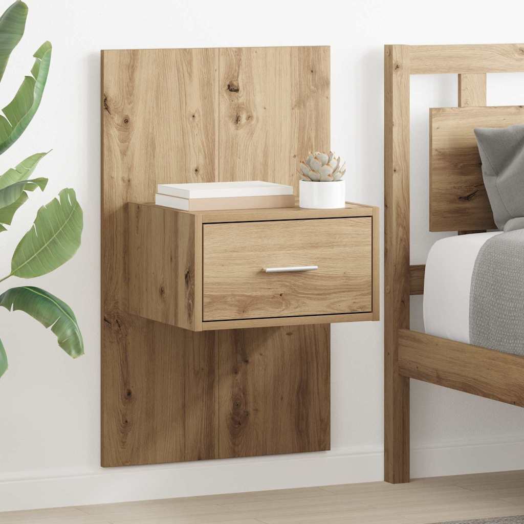 Nachtkastje 2 pcs Artisan Eiken 50 x 32,5 x 80cm Bewerkt hout is nu te koop bij PeponiXL, paradijselijk wonen!