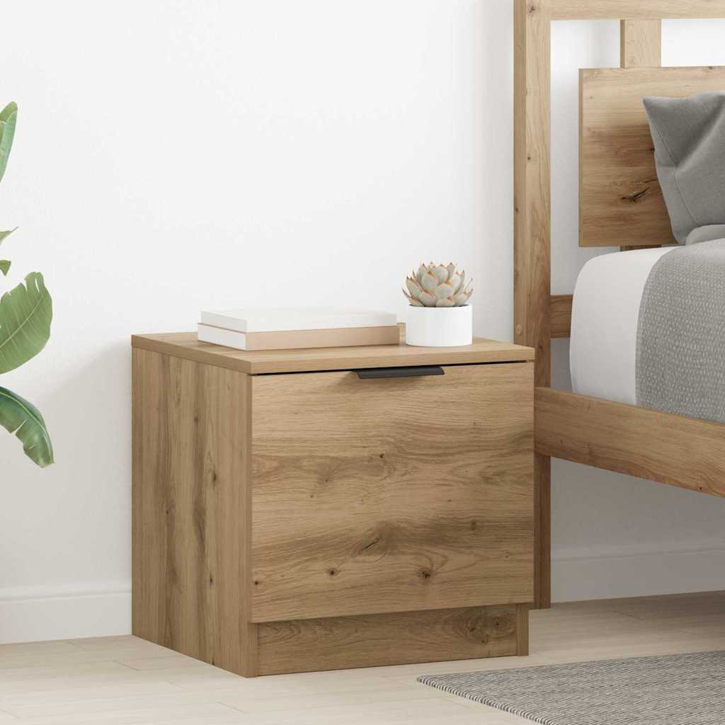 Bed kast 2 pcs Artisan Eiken 40 x 39 x 40cm Bewerkt hout is nu te koop bij PeponiXL, paradijselijk wonen!