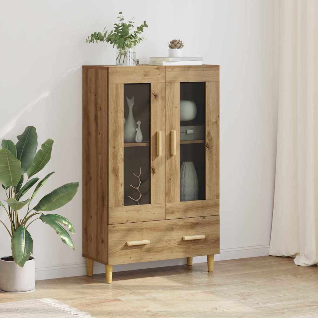 Highboard met lade Artisan Eiken 70 x 31 x 115 cm Bewerkt hout is nu te koop bij PeponiXL, paradijselijk wonen!