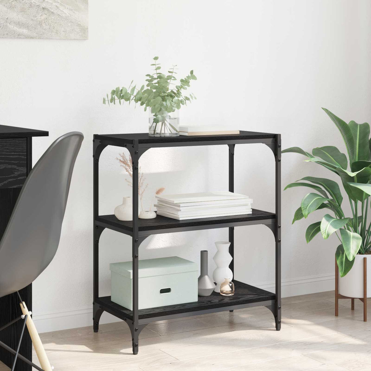 Boekenkast Zwart eiken 60 x 33 x 70,5 cm is nu te koop bij PeponiXL, paradijselijk wonen!