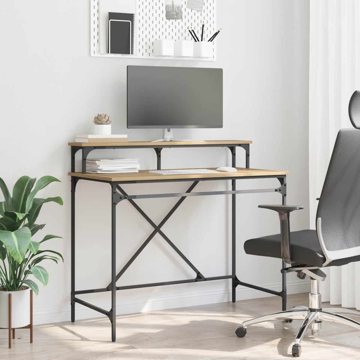 Bureau Artisan Eiken Bewerkt hout 100 x 50 x 90 cm is nu te koop bij PeponiXL, paradijselijk wonen!