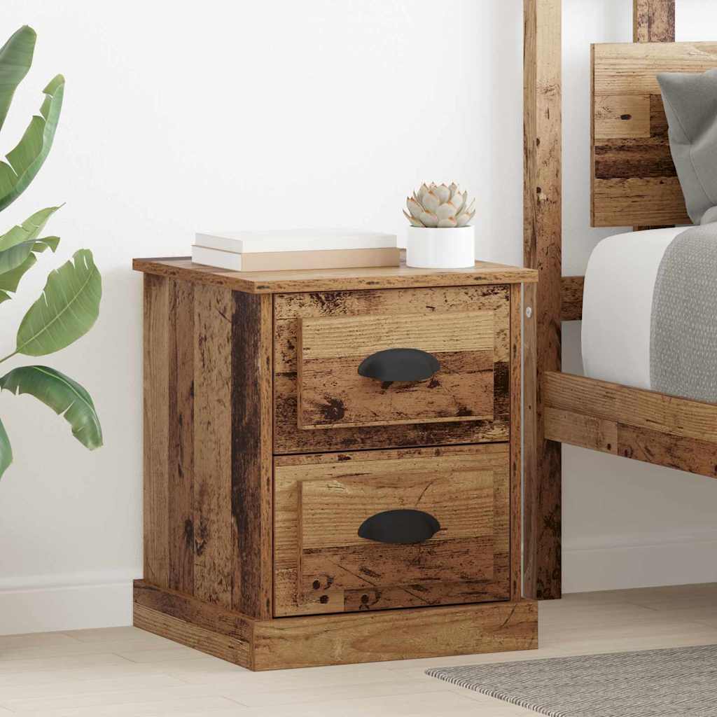 Nachtkastje 2 st Oudhout 39 x 39 x 47.5 cm Bewerkt hout is nu te koop bij PeponiXL, paradijselijk wonen!