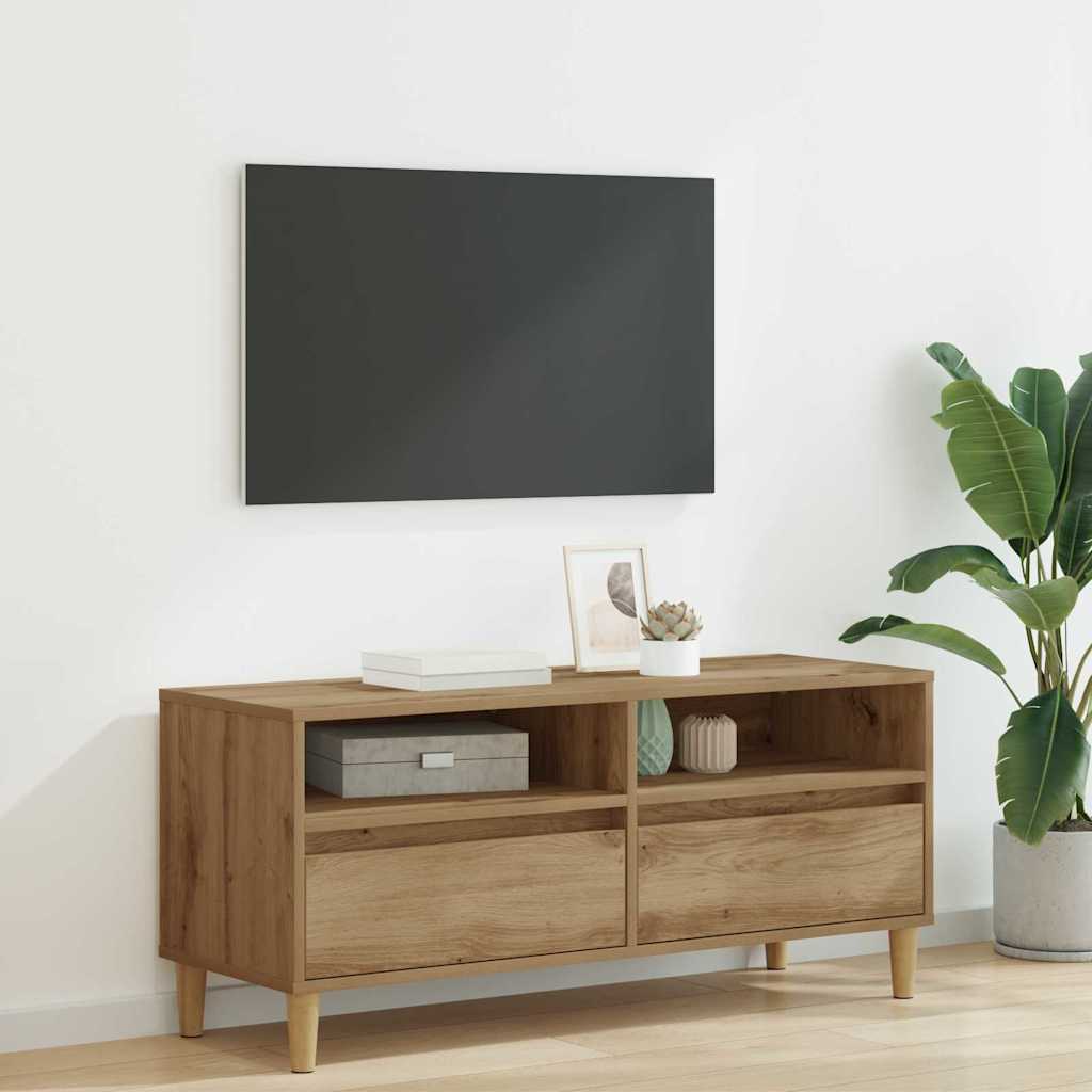 TV-kast Artisan Eiken 100 x 34,5 x 44,5 cm Bewerkt hout is nu te koop bij PeponiXL, paradijselijk wonen!
