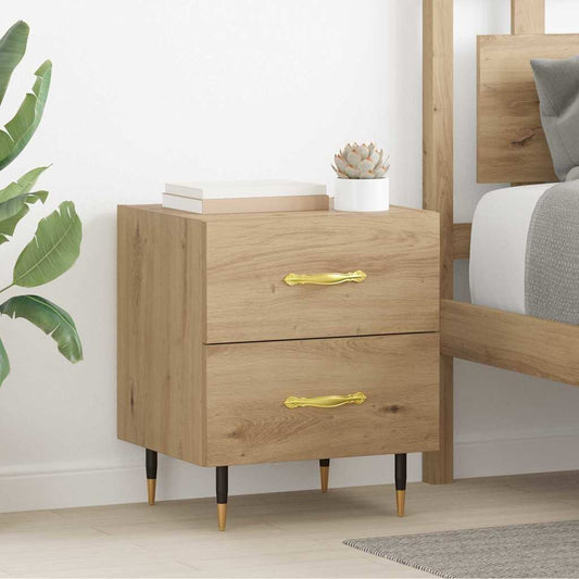 Nachtkastje 2 pcs Artisan Eiken 40 x 35 x 47,5 cm Bewerkt hout is nu te koop bij PeponiXL, paradijselijk wonen!