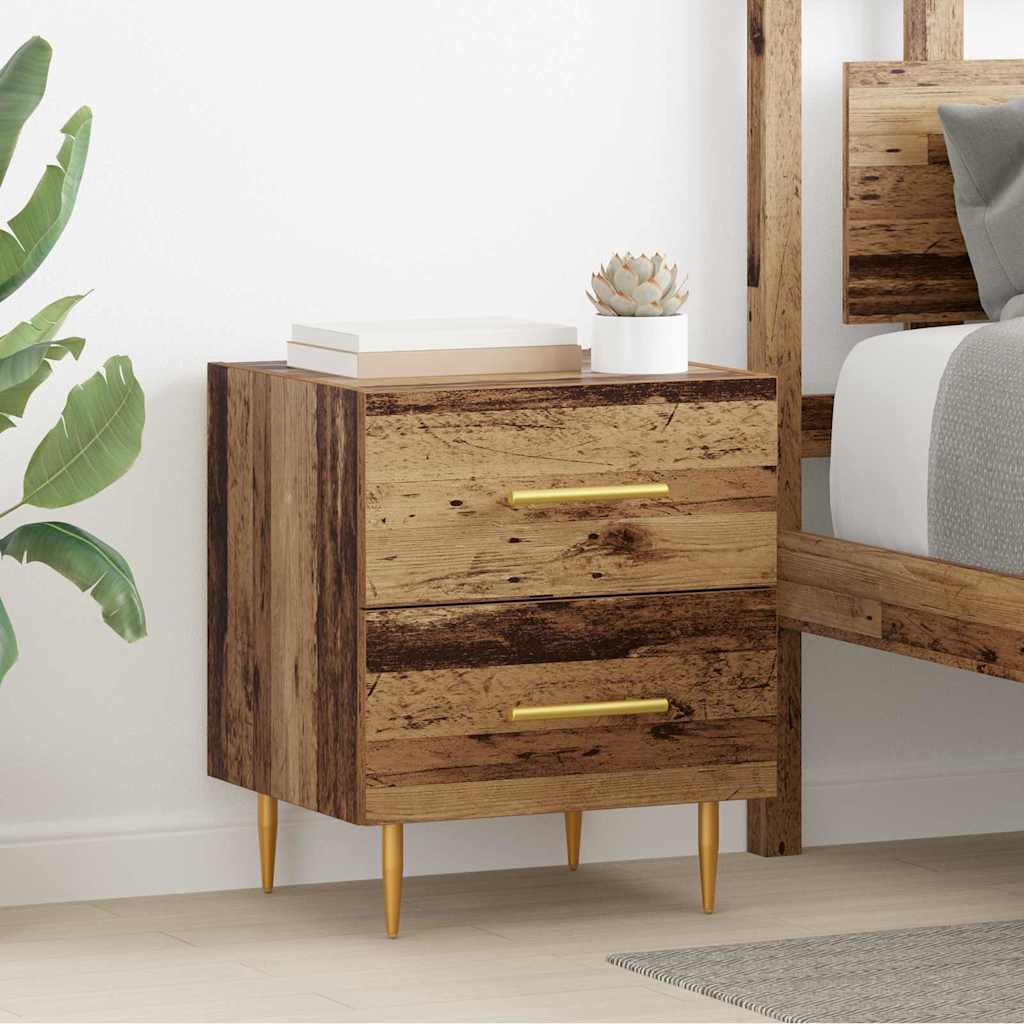 Nachtkastje 2 pcs Oud Hout 40 x 35 x 47,5 cm Bewerkt hout is nu te koop bij PeponiXL, paradijselijk wonen!