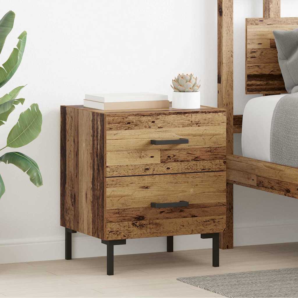 Nachtkastje 2 pcs Oudhout 40 x 35 x 47,5 cm Bewerkt hout is nu te koop bij PeponiXL, paradijselijk wonen!